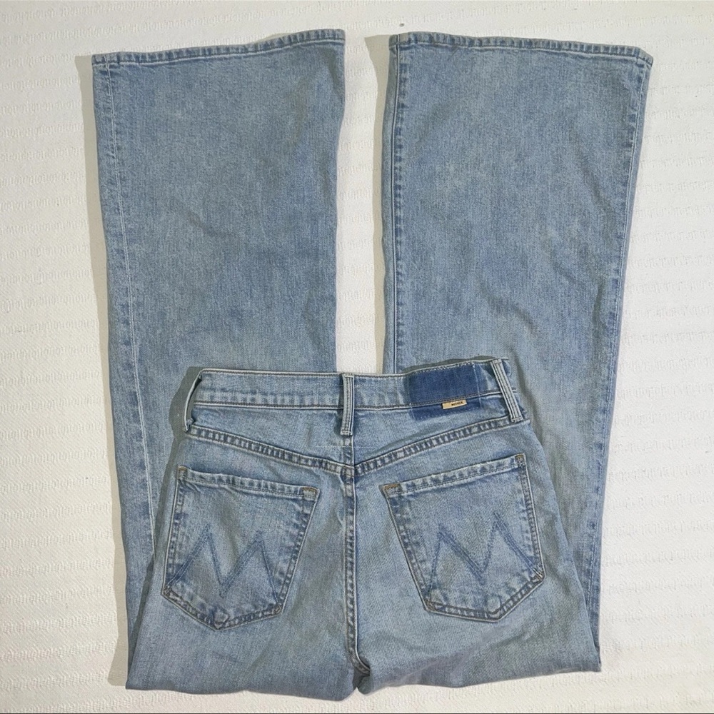 MOTHER Light Wash Wide Leg Flare Jeans - Picture 4 of 14